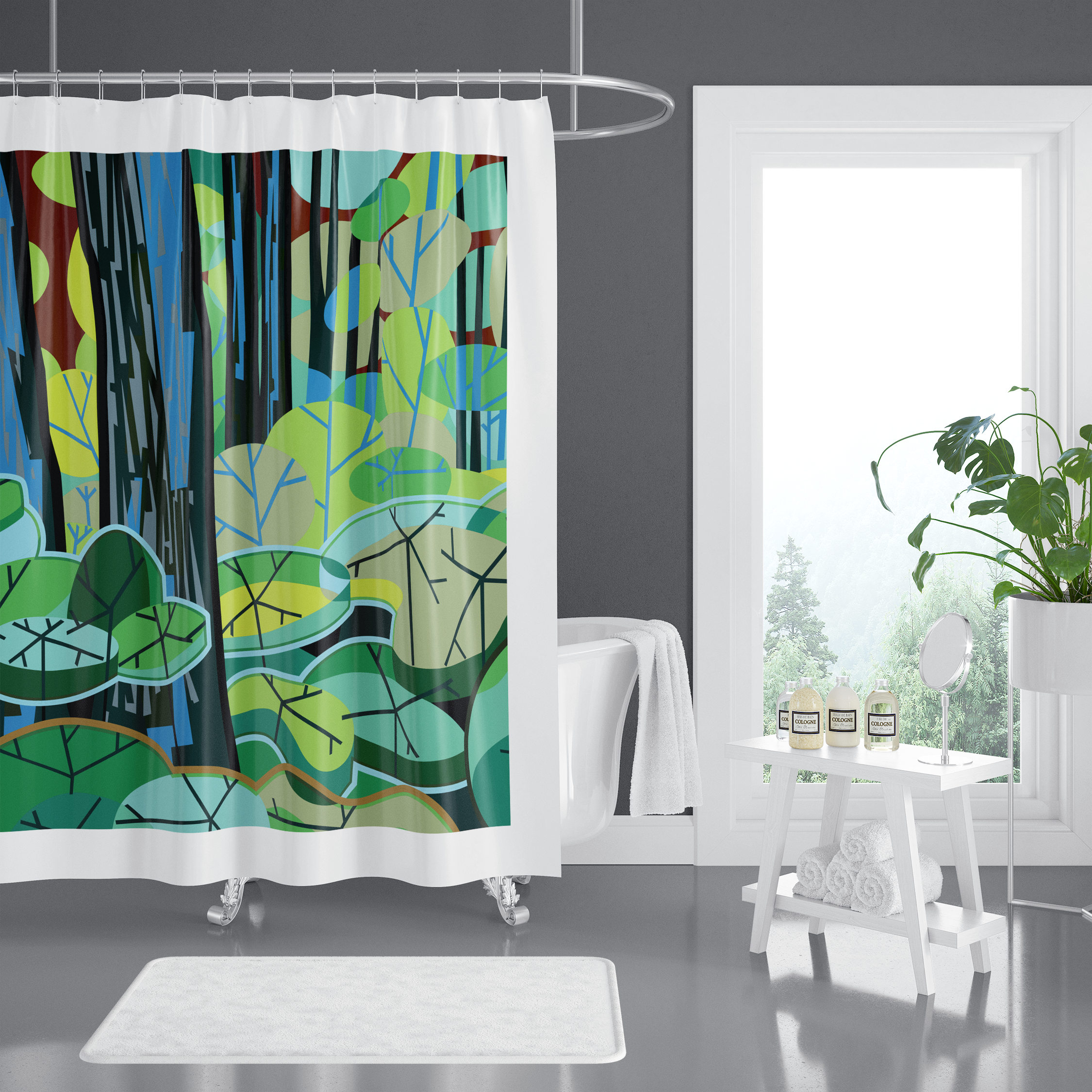 Ovular Foliage Shower Curtain